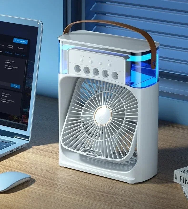 Trending Mini Air Conditioner Fan Premium 3 In 1 Desk Cooling Fan Spray Fan