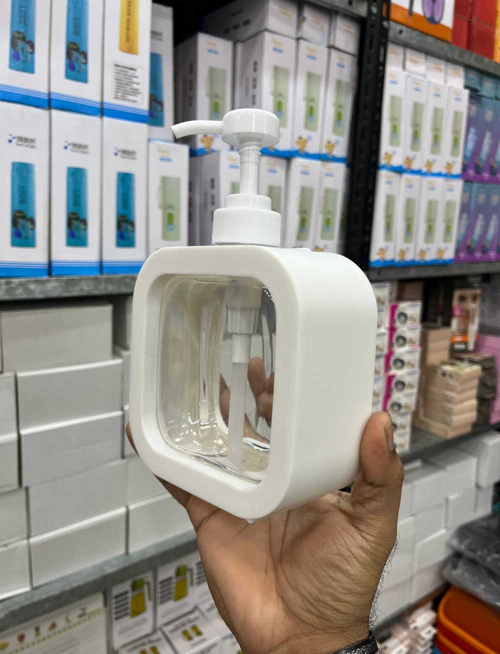 Premium 500ML Clear Liquid Soap Dispenser – Square Kitchen & Bathroom Bottle