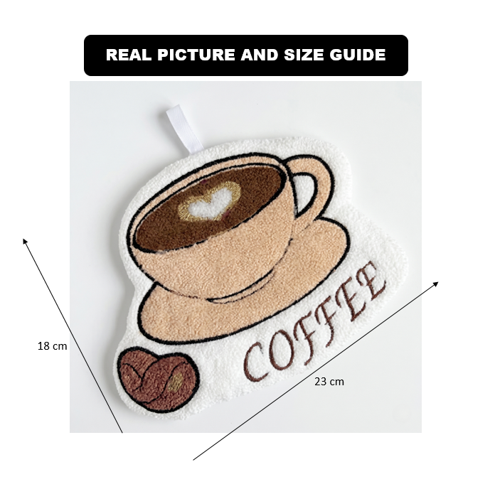 Coffee-Themed Decorative Hand Towel