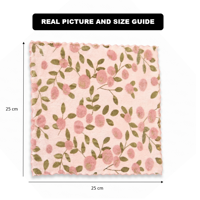 Microfiber Cleaning Clothes - Pink Flower (Pack of 5)