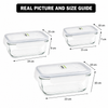 3‑Pcs Premium Rectangle Glass Storage Set with Lids (1806) by Limon