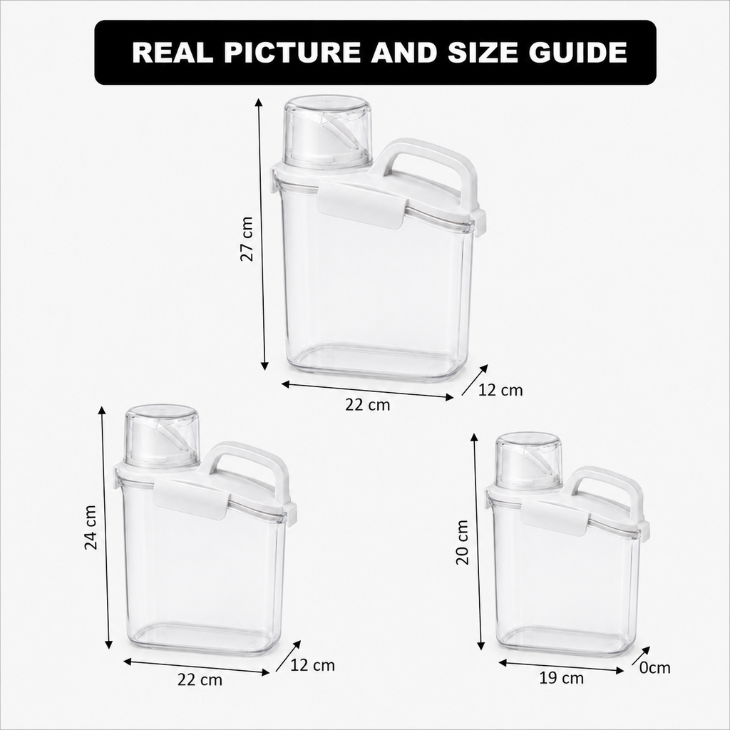 Transparent Airtight Storage Jar with Cup