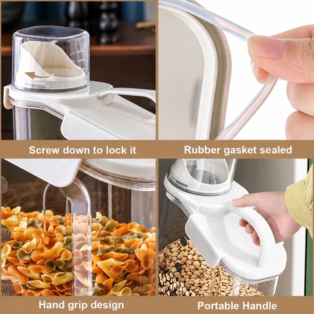 Transparent Airtight Storage Jar with Cup