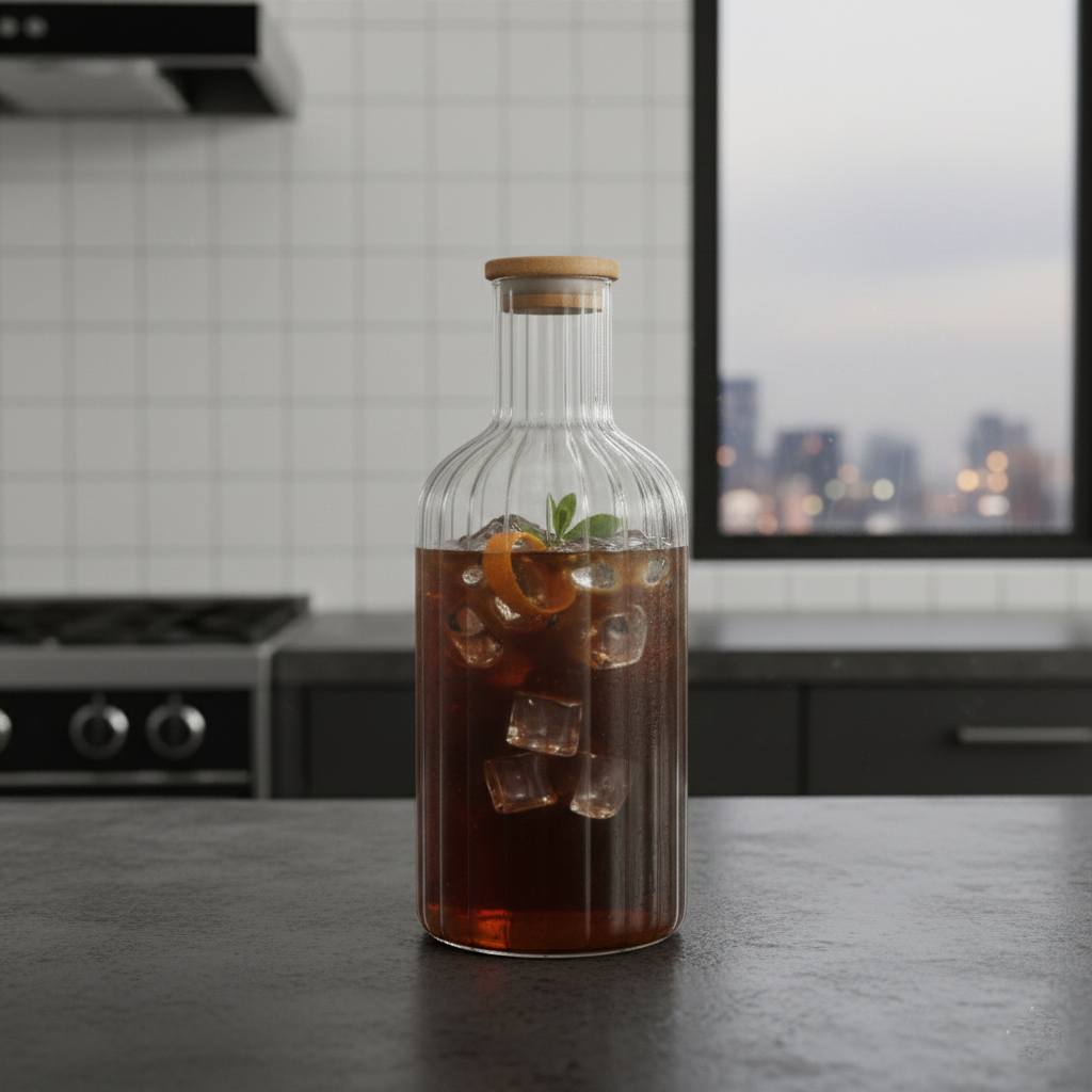 1.4 Liter Glass Carafe with Wooden Lid (2355) by Limon