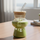 Hourglass Shaped Tinted Glass Tumbler with Straw