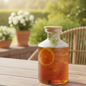 1.35 Liter Glass Carafe with Wooden Lid (2271) by Limon