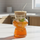 Hourglass Shaped Tinted Glass Tumbler with Straw
