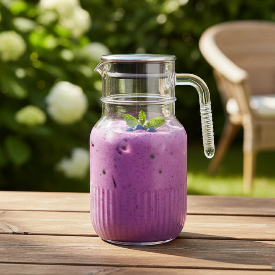 Ribbed 1.5 Liter Glass Pitcher (2375) by Limon