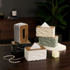 WaveLuxe Wooden-Top Tissue Box