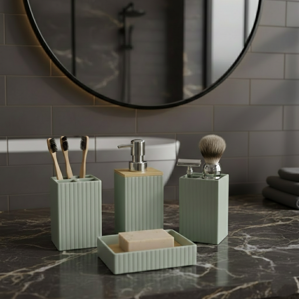 4-Pcs SereniWave Bath Accessory Set