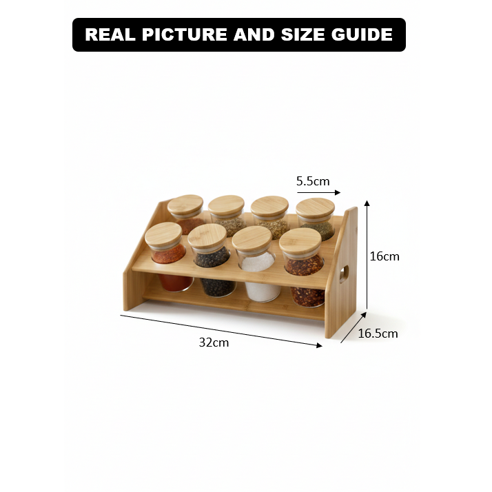 BambooTier Glass Spice Station