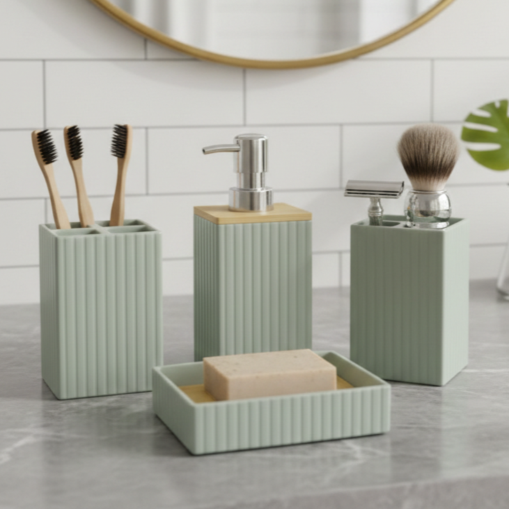 4-Pcs SereniWave Bath Accessory Set
