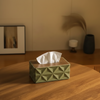Geometrical Style Wooden-Top Tissue Box