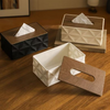 Geometrical Style Wooden-Top Tissue Box