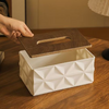 Geometrical Style Wooden-Top Tissue Box
