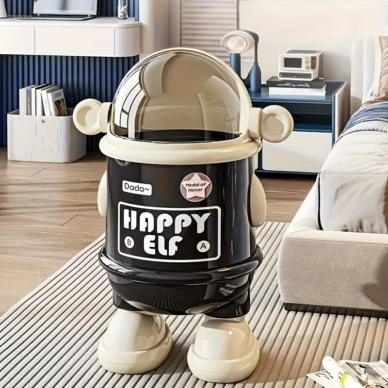 Creative Cartoon Space Astronaut Trash Can with Lid
