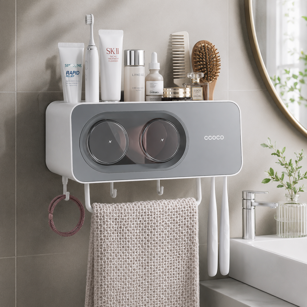 Ecoco Wall-Mounted Bathroom Organizer