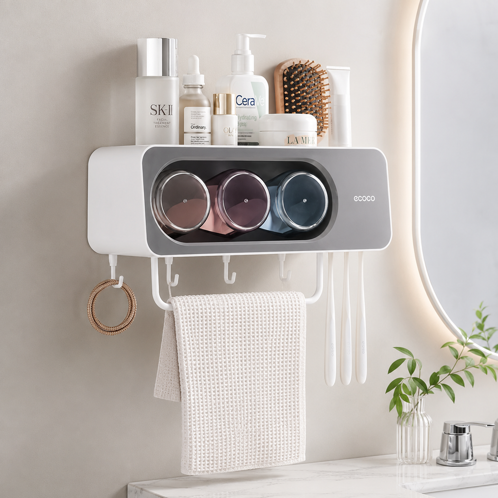 Ecoco Wall-Mounted Bathroom Organizer