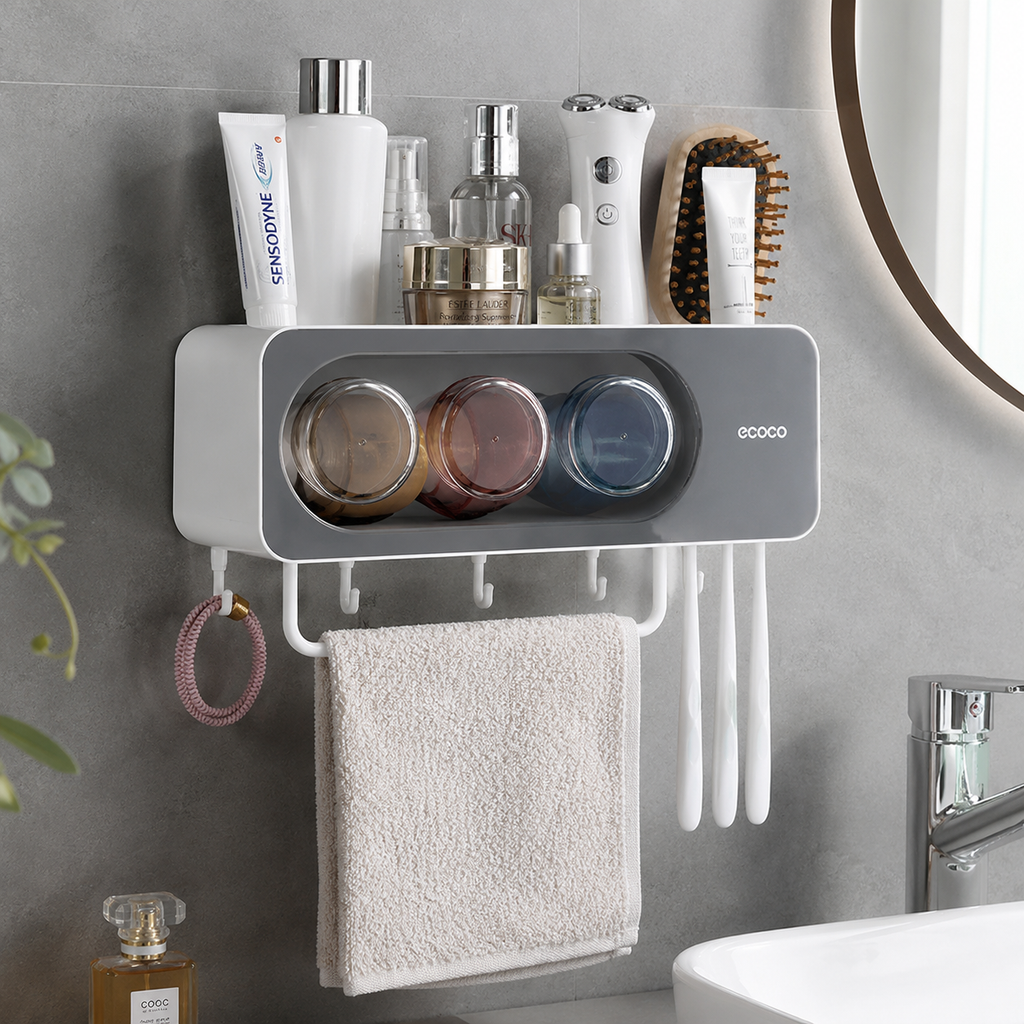 Ecoco Wall-Mounted Bathroom Organizer