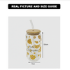 SunDaisy Printed Glass Tumbler with Straw