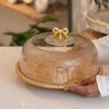 CrystalDome Dessert Server with Bamboo Tray