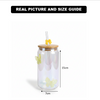 LumiButterfly Glass Tumbler with Straw