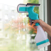 4in1 Water Spraying Double Sided Window Cleaning Squeegee