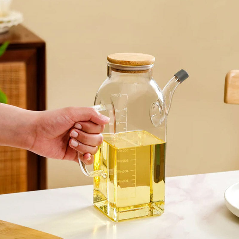 1L Borosilicate Jug with Airtight Wooden Lid & Precision Pour Stopper (1143)