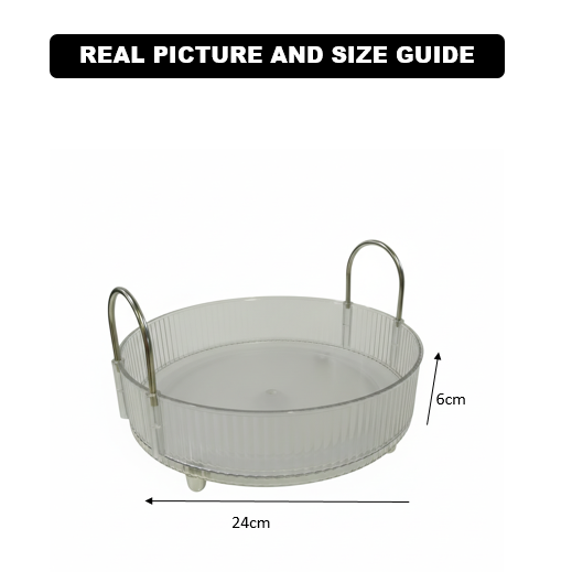 Rotating Organizer with Sleek Silver Handles