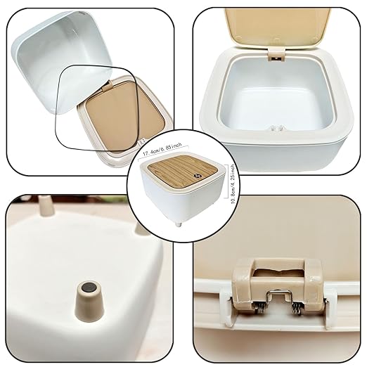 Mini Desktop Trash Can with Push Lid