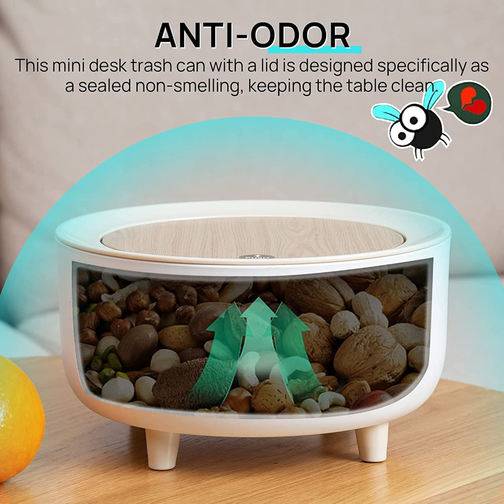 Mini Desktop Trash Can with Push Lid