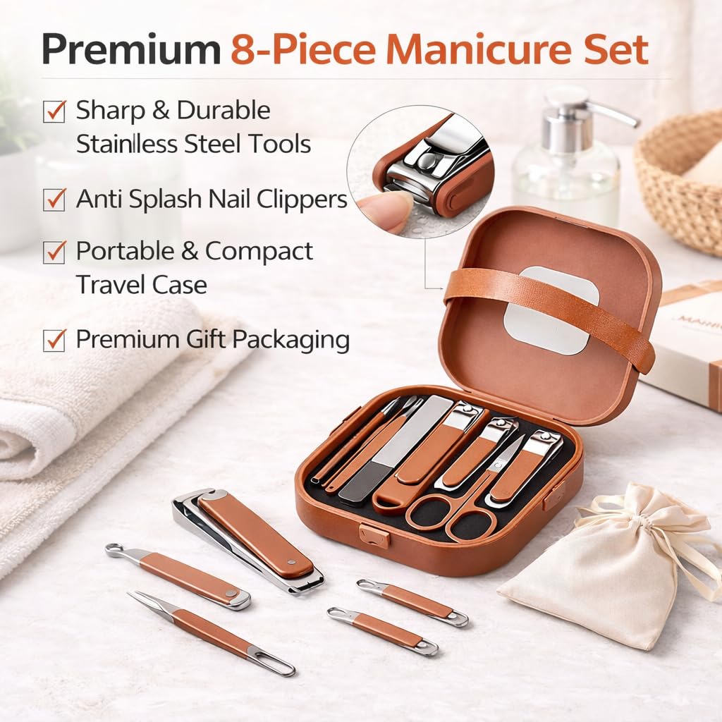 Manicure 8-in-1 Nails Care Set with Carry Handle