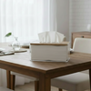 Crystal Clear Tissue Box with Wooden Lid