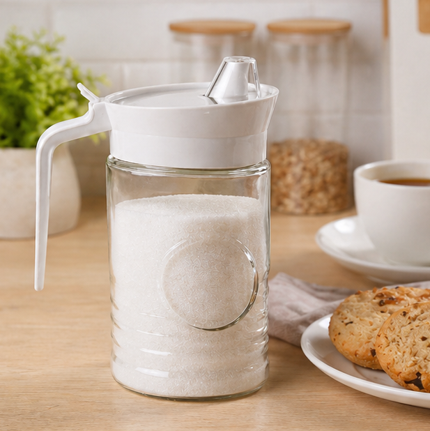 Rustic Design Glass Sugar Dispenser (1882) by Limon