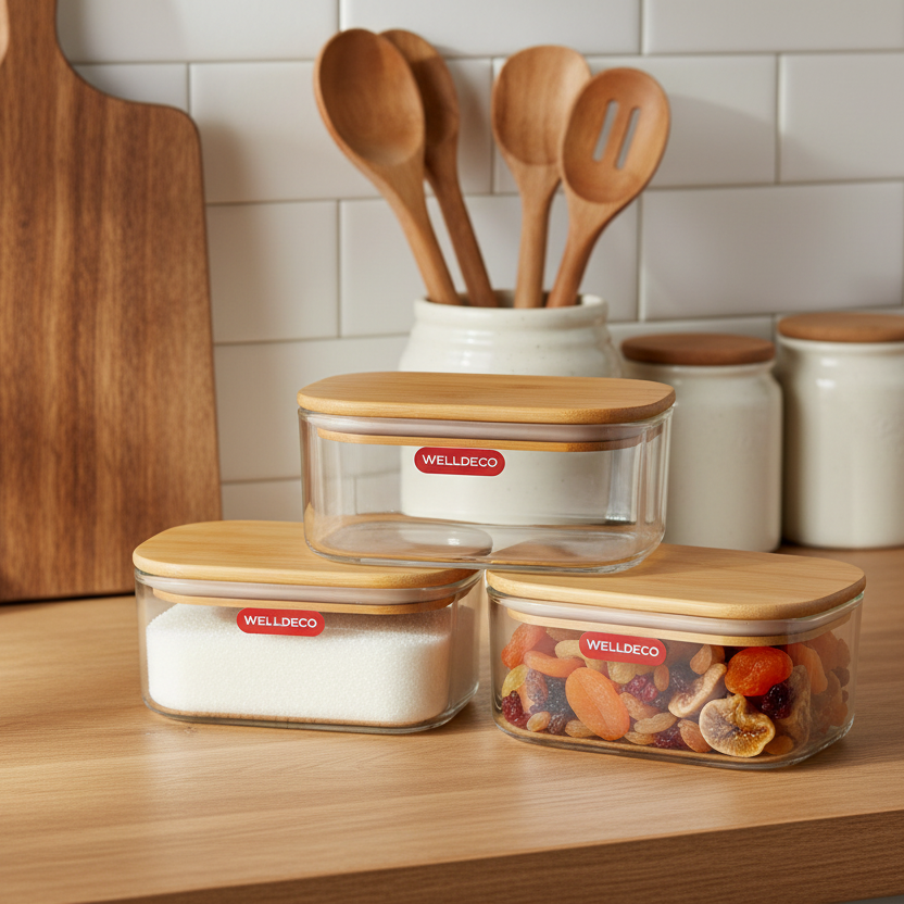 3-Pcs Stack & Seal Glass Container Set (1165)