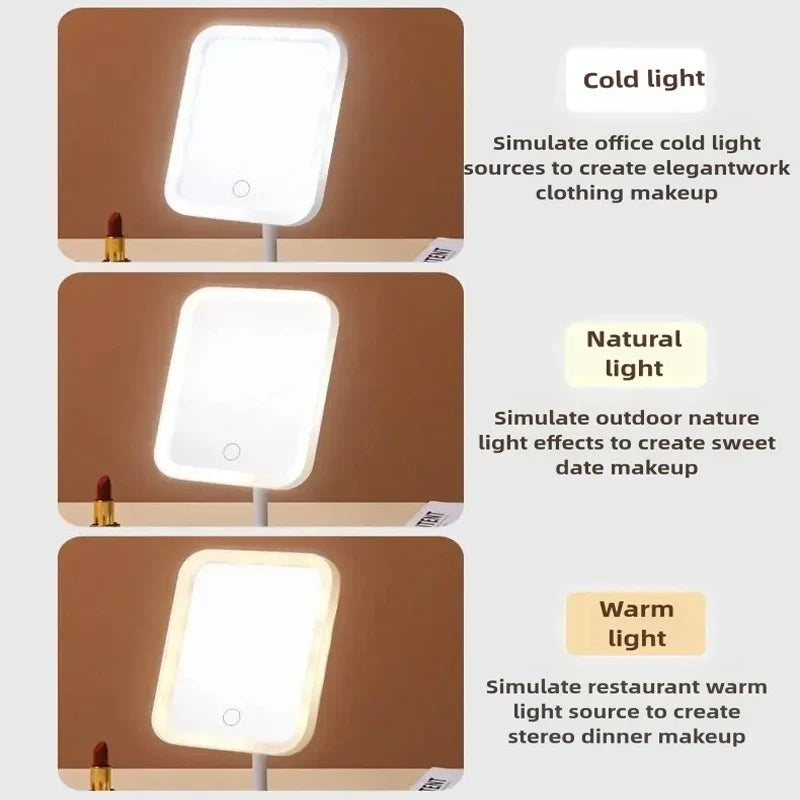 Chargeable Vanity Mirror with 3-Color Modes