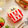 2-Compartment Popcorn-Shaped Kids Lunch Box with Spoon