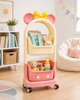 2-Tier Kids’ Rolling Storage Organizer with Mouse-Ear Bow