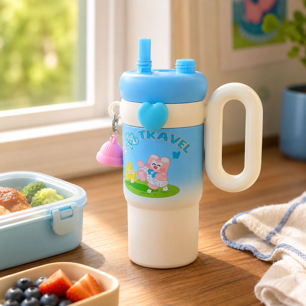2-Way Sip & Straw 850ml 316 Stainless Steel Kids Bottle