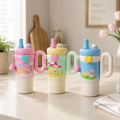 2-Way Sip & Straw 850ml 316 Stainless Steel Kids Bottle