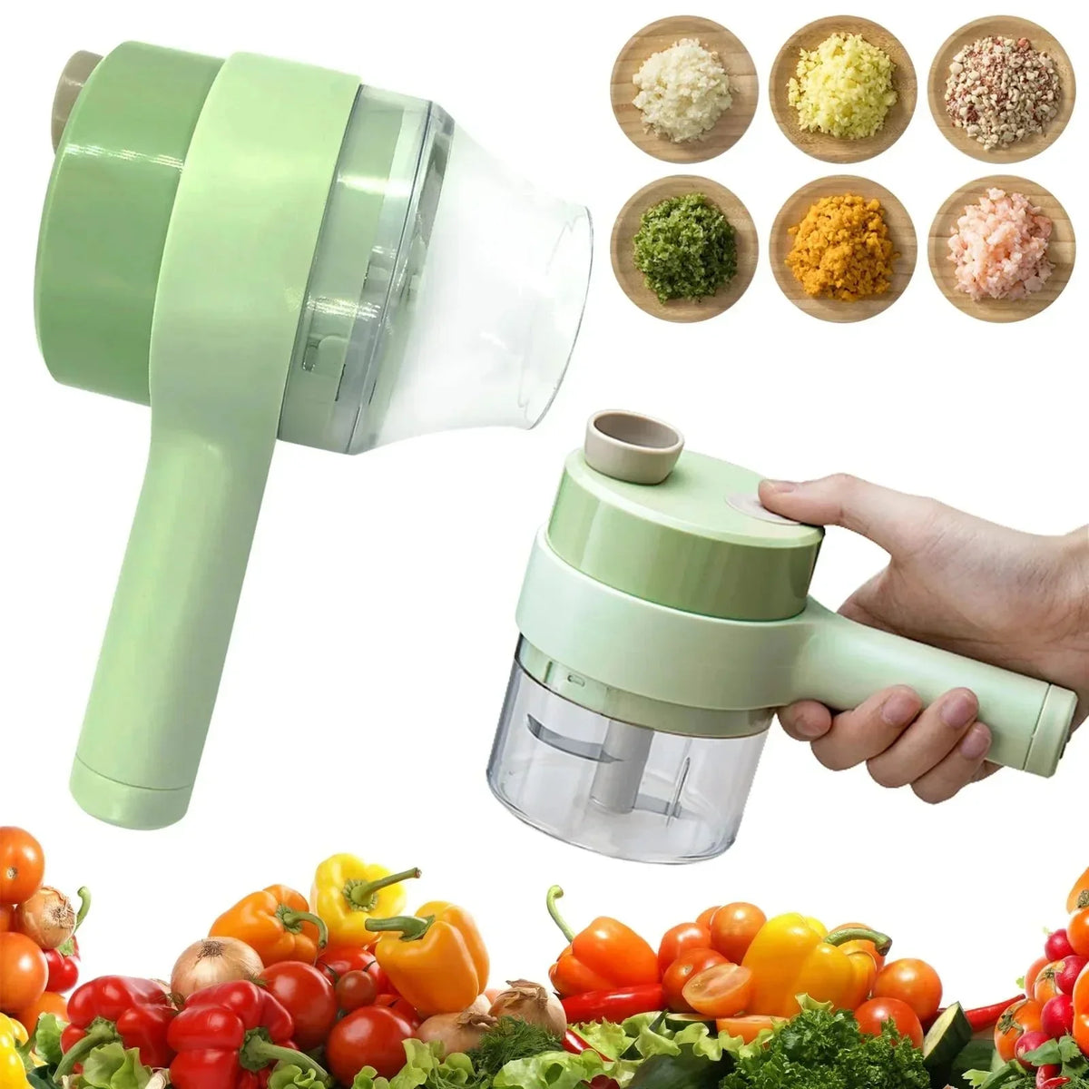 Electric Handheld Vegetable Cutter & Slicer – Multifunctional Mini Food Chopper