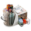 360° Rotating Desktop Organizer with Drawers