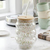 GlitterGlow Curvy Glass Tumbler with Bamboo Lid & Glass Straw