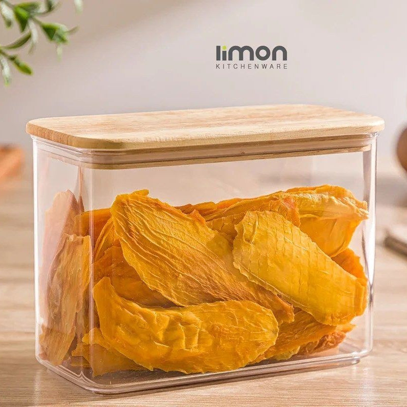Rectangular Airtight WoodTop Canister by Limon