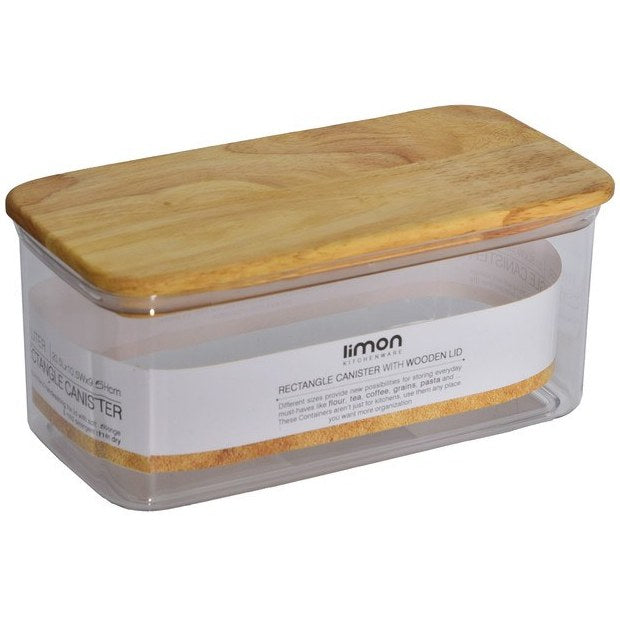 Rectangular Airtight WoodTop Canister by Limon
