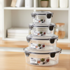 4-Pcs Round Airtight Storage Boxes