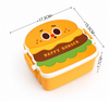 3-Compartment Burger-Shaped Kids Lunch Box with Spoon