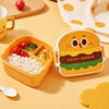 3-Compartment Burger-Shaped Kids Lunch Box with Spoon