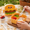 3-Compartment Burger-Shaped Kids Lunch Box with Spoon