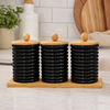 3-Jar Glass Kitchen Storage Set with Bamboo Lids & Tray